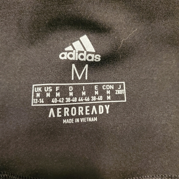 Adidas Aeroready Womens Black Tight Fit Mid Rise Cropped Yoga Leggings Size M - Picture 4 of 4